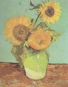 Vincent Van Gogh Three Sunflowers in a Vase (nn04) oil painting reproduction